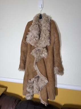 Zabari Original Shearling Long Coat Size 42